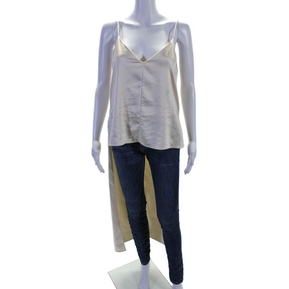 Obando Collective Womens Cream High Low Tank Top Off-White Size 12 15484434